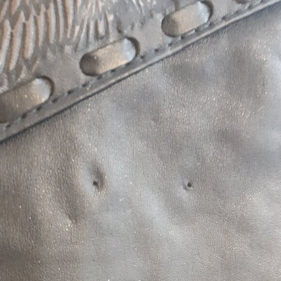 Vintage Genuine Leather - Men's - Sleeveless Vest - Embossed Eagle - Biker Style - Picture 3 of 13